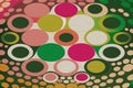 Retro wallpaper in 70s style with colorful multicolored circles Royalty Free Stock Photo