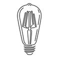 Retro watt bulbs. Light lamp vintage outline logo Royalty Free Stock Photo