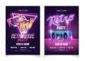 Retro wave music nightclub party vector poster