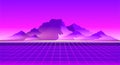 Retro Wave Sunset Royalty Free Stock Photo