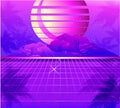 Retro Wave Sunset Royalty Free Stock Photo