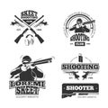 Retro weapons, shooting vector labels, emblems, badges, logos