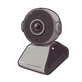 Retro Webcam Illustration Gray and Black Royalty Free Stock Photo