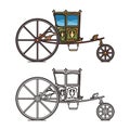 Retro wedding carriage or queen, princess chariot