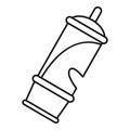 Retro whistle icon, outline style