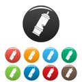 Retro whistle icons set color
