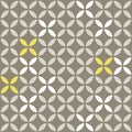 Retro white beige yellow leaves on gray brown