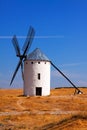 Retro windmill in field