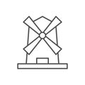 Retro windmill line outline icon