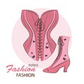 Retro woman corset and shoes. Royalty Free Stock Photo