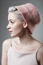 Retro woman in hat Royalty Free Stock Photo