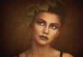 Retro Woman Portrait. Vintage Style Girl Wearing Old fashioned, Hairstyle and Make-up. Romantic lady Royalty Free Stock Photo