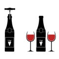 Retro Wood Corkscrew Icon for Opening Wine Bottle Isolated on White Background Royalty Free Stock Photo
