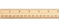 Retro wood 6-inch ruler isolated on white