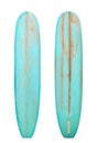 Retro wood longboard surfboard isolated