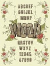 Retro wood plank font