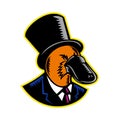 Duck-billed Platypus Tophat Woodcut Color Royalty Free Stock Photo