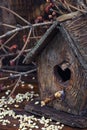 Retro wooden birdhouse Royalty Free Stock Photo