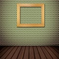 Retro wooden frame on native Thai style wall Royalty Free Stock Photo