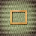 Retro wooden frame on wall Royalty Free Stock Photo