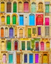 Retro wooden Maltese doors Royalty Free Stock Photo