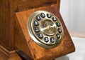 Retro wooden telephone