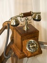 Retro wooden telephone