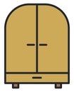 Retro wooden wardrobe, icon