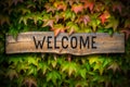 Retro Wooden Welcome Sign