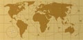 Retro world map Royalty Free Stock Photo