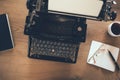 Retro writers desk with typewriter