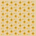 Retro Yellow Floral Background, Pattern, Texture