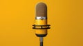 The Retro Yellow Microphone.AI generated image Royalty Free Stock Photo