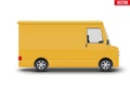 Retro yellow postal van minibus