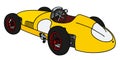 Retro yellow racecar Royalty Free Stock Photo