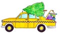 Retro Yellow Taxi Cab
