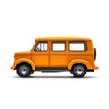 Retro Yellow Van Isolated on White Royalty Free Stock Photo