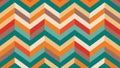 Retro zigzag pattern of stripes in warm and cool hues Royalty Free Stock Photo