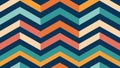 Retro Zigzag Pattern with Warm and Cool Color Palette Royalty Free Stock Photo