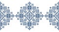 Retro Zmijanje retro embroidery style vector seamless geometric long pattern - traditional folk art design from Bosnia and Herzego