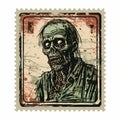 The Walking Dead Zombie Postage Stamp - Reductionist Form Art