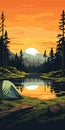 Retroperistalsis Camping Poster: Scenic View Of Wetland