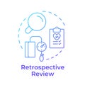 Retrospective review blue gradient concept icon Royalty Free Stock Photo