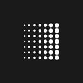 Retrowave aesthetics, square from dots. Synthwave black and white square from dots. Retrowave design element. Remove