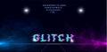 Retrowave glitch font on futuristic perspective laser grid with blue and pink glow and fog on starry space background Royalty Free Stock Photo