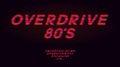 Retrowave synthwave red font design in the style of 1980s. Striped english letters, numbers and symbols. Typography