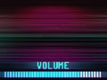 Retrowave volume bar on tv texture background
