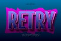 Retry editable text effect 3 dimension emboss modern style