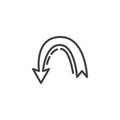 Return arrow line icon