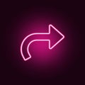 return arrow neon icon. Elements of web set. Simple icon for websites, web design, mobile app, info graphics